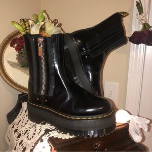 DR MARTENS 2976 MAX BLACK CHELSEA PLATFORM BOOTS ⚔️ US WOMENS SZ 7